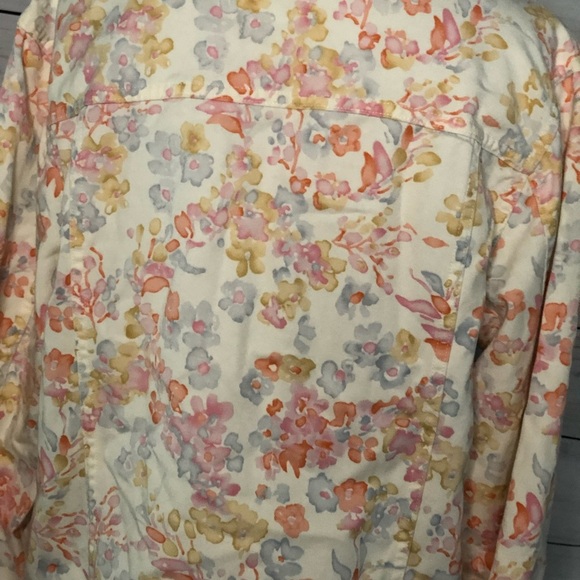 Kate Hill floral denim jacket-size 14P - Picture 6 of 8